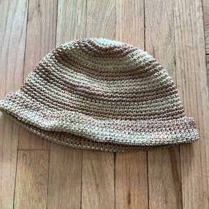Funky Rattan Hat, woven, packable, natural fiber, tan